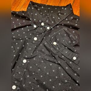 American Eagle Outfitters Mens XL Button Down Black White Long Sleeve Shirt B2